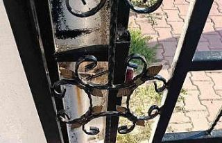 Demir kapıya başı sıkışan köpeği itfaiye ekipleri...