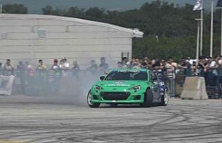 Driftçilerin gösterileri nefes kesti, o anlar dron...