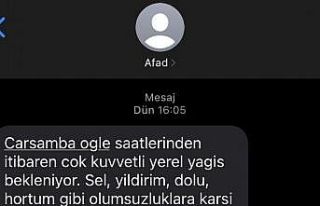 Kısa mesajla yağış uyarısı