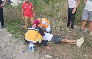 Kontrolden çıkan motosiklet devrildi, sürücüsü...