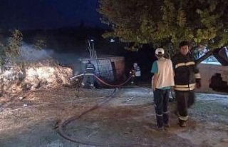 Konya’da samanlık yangını