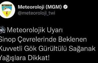 Meteorolojiden Sinop ve çevresi için yağış uyarısı