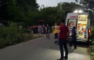 Mevsimlik tarım işçilerini taşıyan traktör römorku...