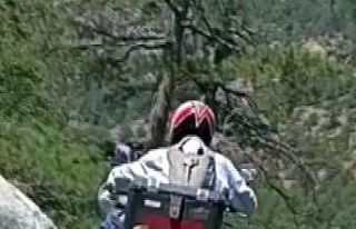 Motosiklet Uçuruma Böyle Yuvarlandı