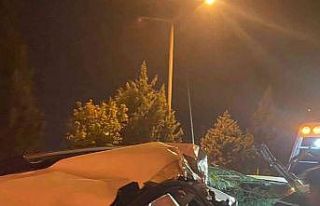 Otomobil kamyona çarptı: 1 yaralı