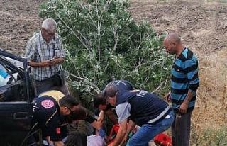 Otomobil şarampole devrildi: 2 yaralı