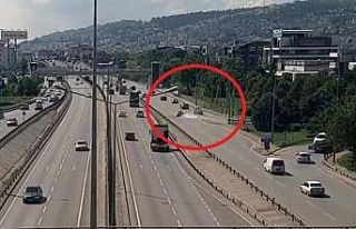 Trafik polisinin yaralandığı kaza anı kamerada