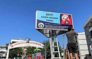 Turgutlulu Şehit Adem Sığanık Parkı tabelası...