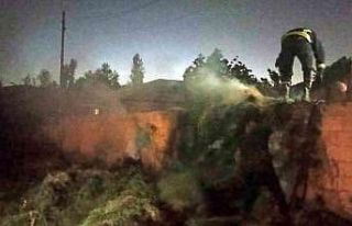 Van’da samanlık yangını