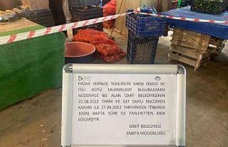 Vatandaşa kötü davranan pazarcıya bir hafta men