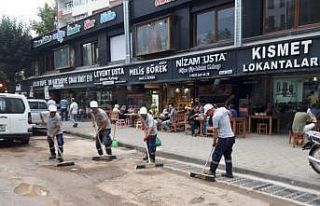 Altyapı çalışmaları sonrası temizlik çalışmaları...