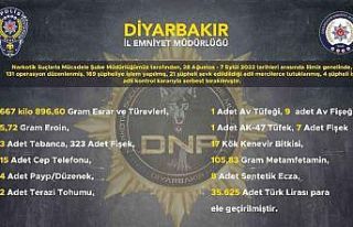Diyarbakır’da son 10 günde 667 kilo uyuşturucu...