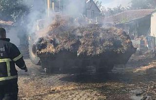 Edirne’de bin 500 saman balyası kül oldu