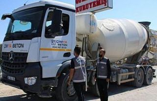 Elazığ Belediyesinden beton mikserlerine denetim