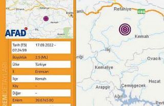 Erzincan’da 2.5 büyüklüğünde deprem