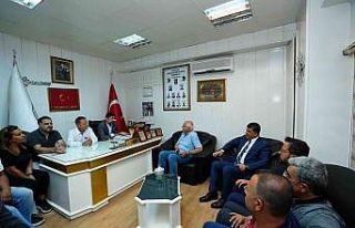 Fadıloğlu ile Erdoğan matbaa ve kuaför temsilcileriyle...