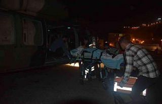 Hamile kadın askeri helikopterle hastaneye kaldırıldı