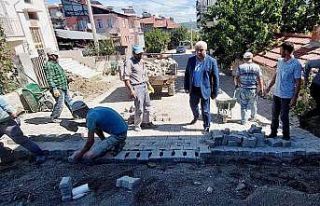 Hisarcık’ta üst yapı çalışmaları devam ediyor