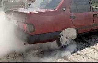 Jandarma drift atan sürücüyü suçüstü yaptı