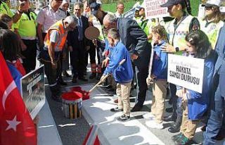Konya’da yaya önceliği için yaya geçidi çizgisi...