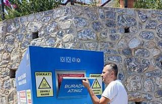 Köyceğiz’de zirai ambalaj atıkları konteynırları...