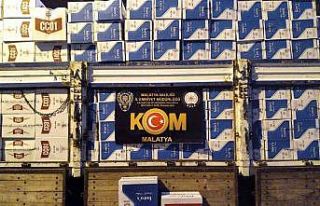 Malatya’da 7,5 milyon kaçak makaron ele geçirildi