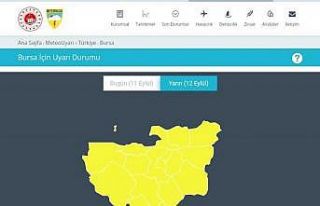 Meteorolojiden Bursa için sarı uyarı
