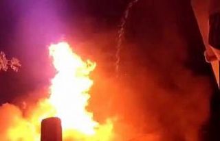 Metruk bina alev alev yandı