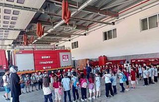 Minik öğrenciler için yangın tatbikatı yapıldı