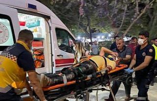 Motosikletten düşüp kafasını betona çarpan sürücü...