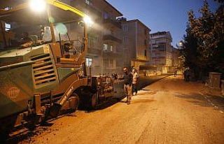 Nevşehir Belediye ekipleri gece mesaisinde