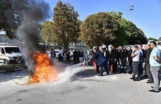 Osmangazi Belediyesi’nde yangın tatbikatı