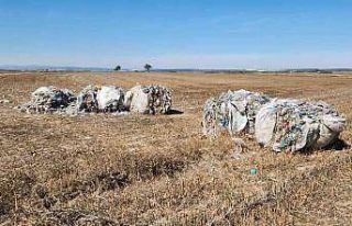 Plastik atığı tarlaya atıp kaçtılar