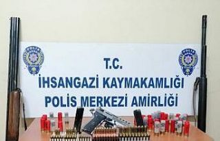 Polisin arama yaptığı ev ve araçta 3 adet ruhsatsız...