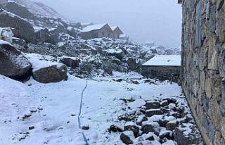 Rize’nin yüksek kesimlerine mevsimin ilk karı...