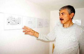 Sarıgöllü karikatürist kendi köyünde sergi açtı