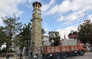 Tarihi Sungurlu saat kulesi restore ediliyor