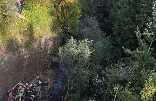 Tır viyadükten dereye uçtu: 1 ölü 1 ağır yaralı