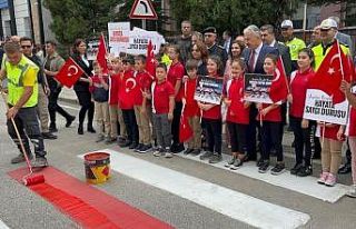 Trafikte yaya önceliğine dikkat çekmek amacıyla...