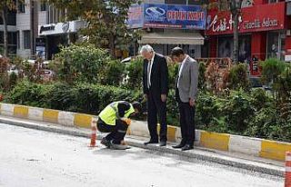 Tramvay projesinde beton zemin çalışmaları sürüyor