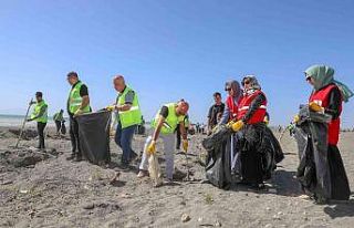 Van Gölü sahilinde çevre temizliği: 20 ton çöp...