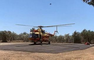 Yarasa helikopterler gece yangınlarının söndürülmesinde...