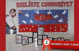 “29 Ekim Cumhuriyet Bayramı” temalı resim yarışmasının...