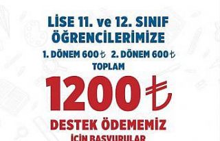 70 bin öğrenciye yapılacak bin 200 TL’lik destekte...