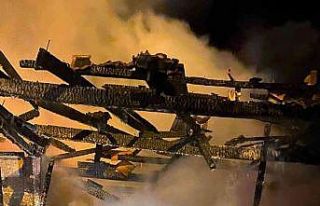 Ahırda çıkan yanında 3 büyükbaş hayvan telef...