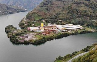 Artvin’de etrafı sularla çevrili çay fabrikası...