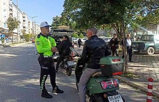 Bafra’da motosiklet sürücülerine sıkı denetim