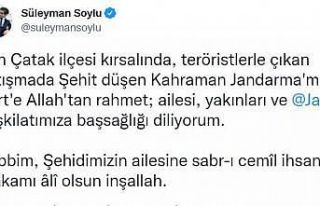 Bakan Soylu’dan şehit Jandarma Kürşat Sel için...