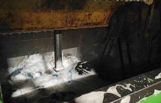 Çöp konteynerine atılan izmarit yangın çıkardı