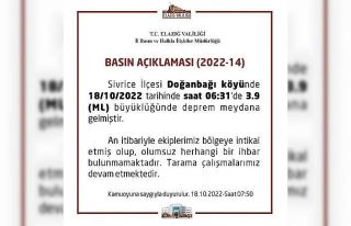 Elazığ Valiliğinden deprem açıklaması, “Olumsuz...